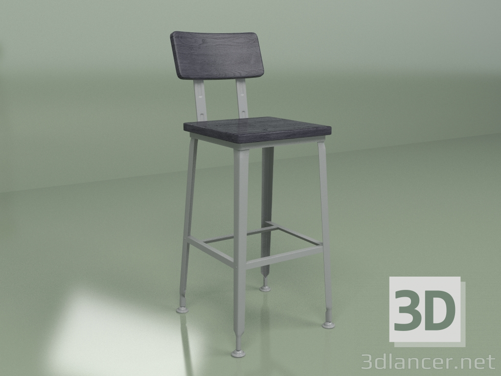 3D modeli Bar taburesi Hans (siyah) - önizleme