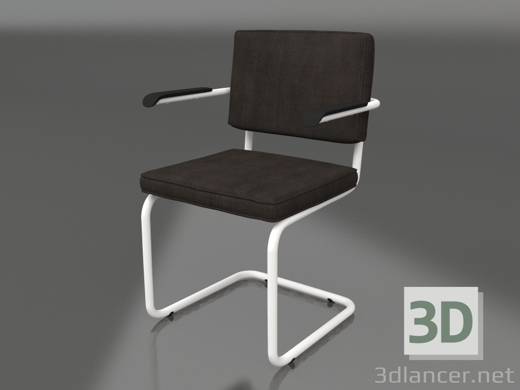 3d model Ridge Rib Armchair (Grey) - preview