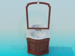 Washbasin with mirror