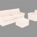 3d model Sofá con puf y sillón - vista previa