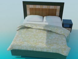 Bed with cupboard