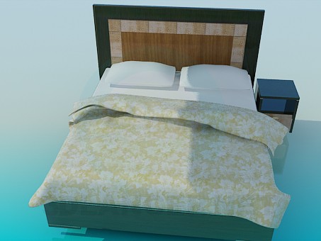 Modelo 3d Cama com armário - preview