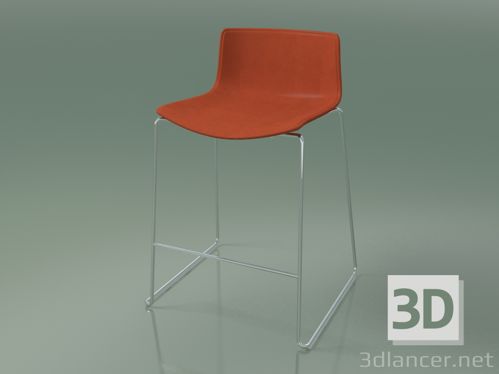 3d model Silla de bar 0484 (en trineo, con tapicería de cuero extraíble) - vista previa