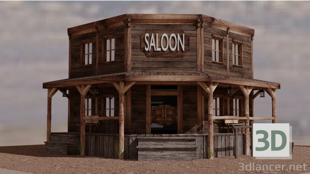 modèle 3D de Saloon Far West acheter - rendu