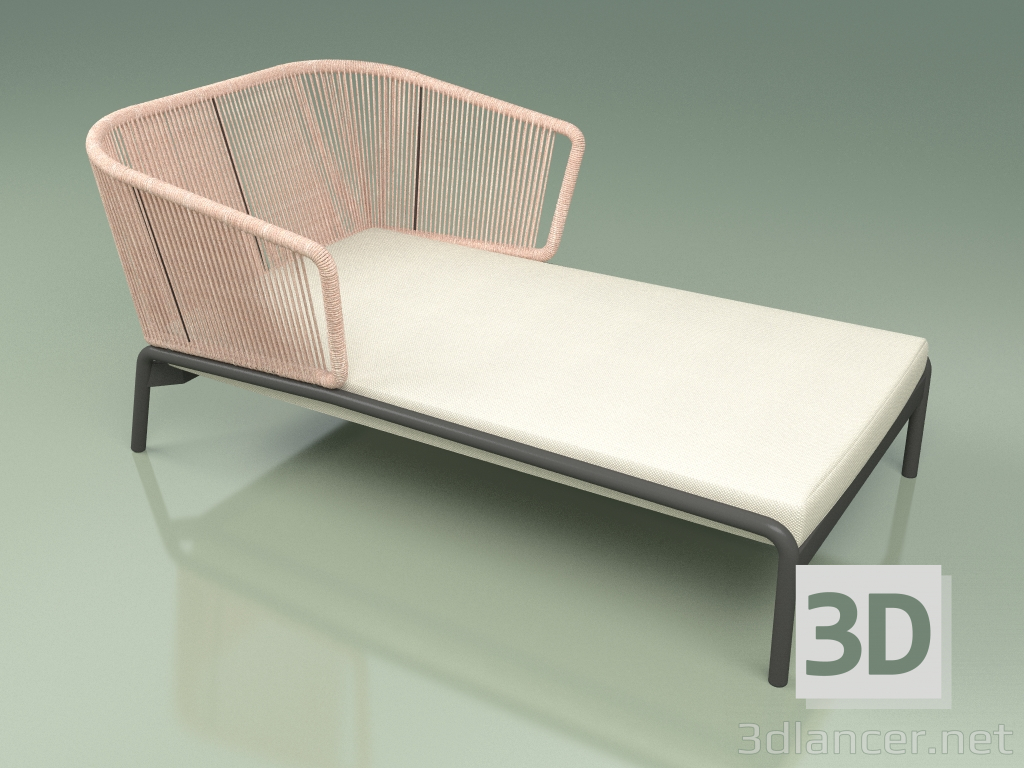 modello 3D Chaise longue 004 (Corda 7mm Rose) - anteprima