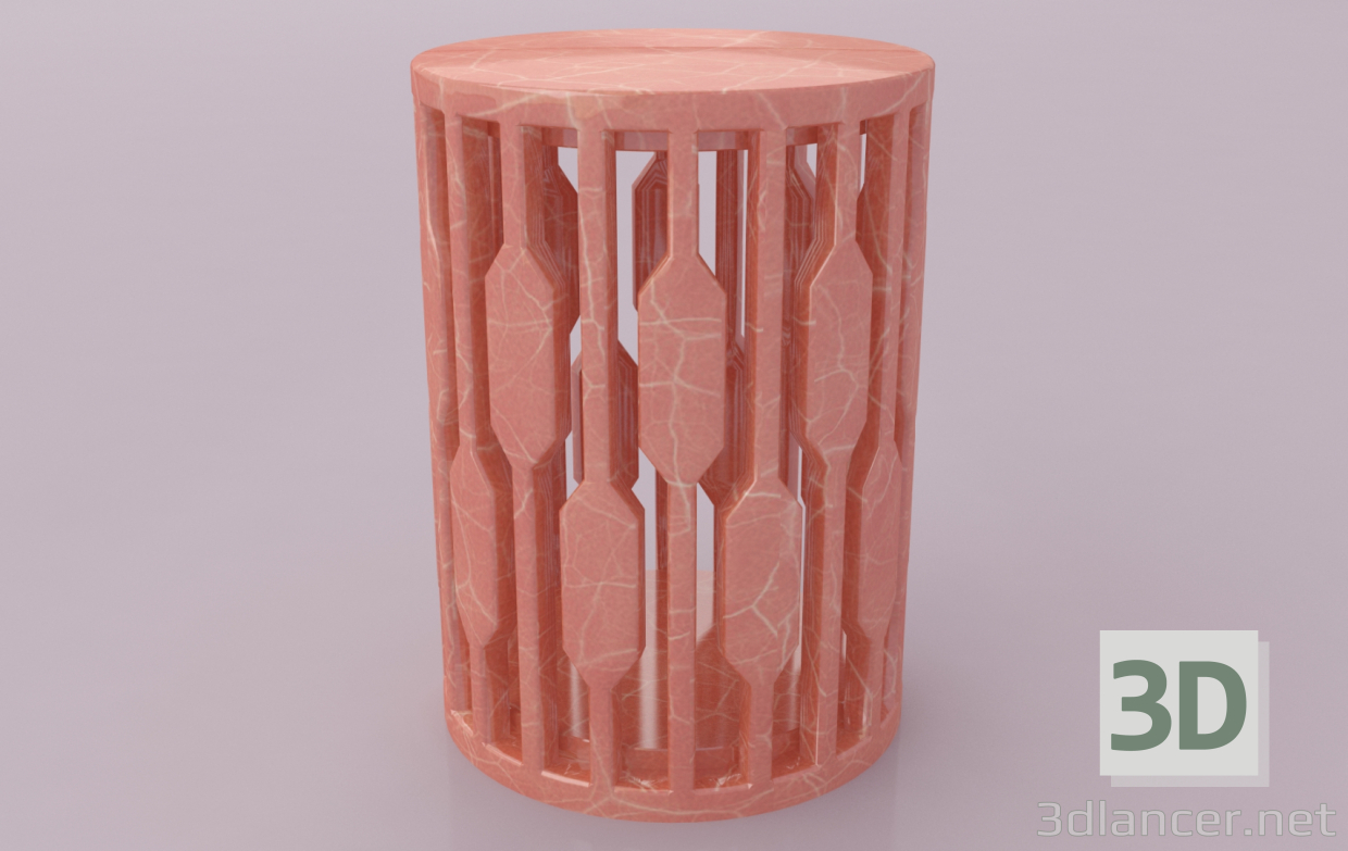 3d Round bedside table model buy - render