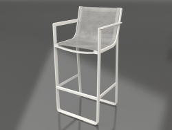 Stool with a high back and armrests (Agate gray)