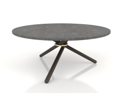 Table basse Bertha (Béton Foncé, Chêne Foncé)