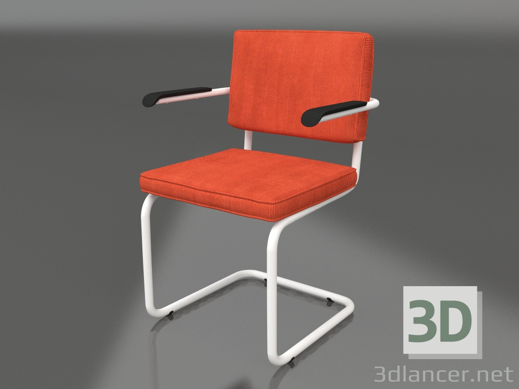 3d model Ridge Rib Armchair (Orange) - preview