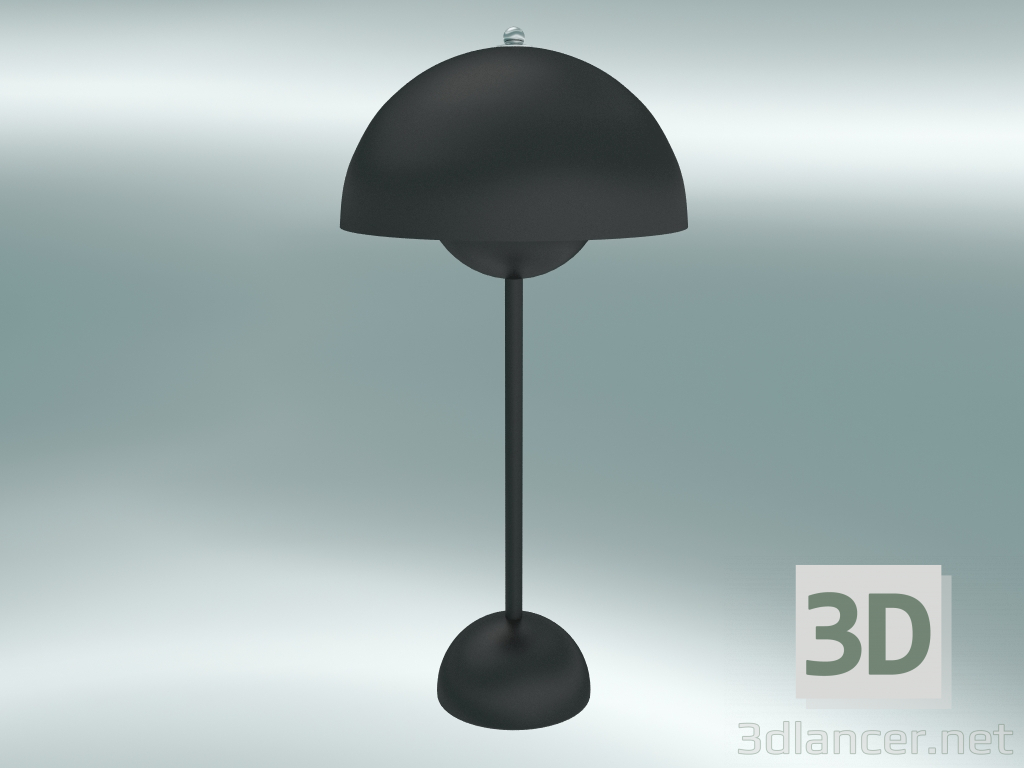 modello 3D Lampada da tavolo Vaso da fiori (VP3, Ø23cm, H 50cm, Nero opaco) - anteprima