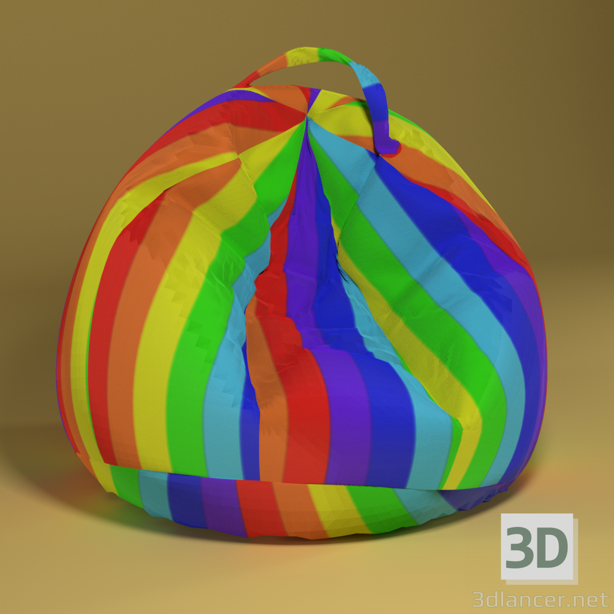 3d Крісло мішок веселка модель купити - зображення