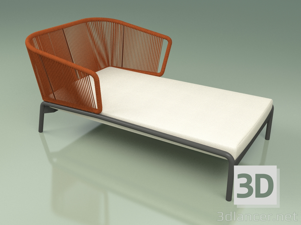 3d model Chaise longue 004 (Cord 7mm Orange) - preview