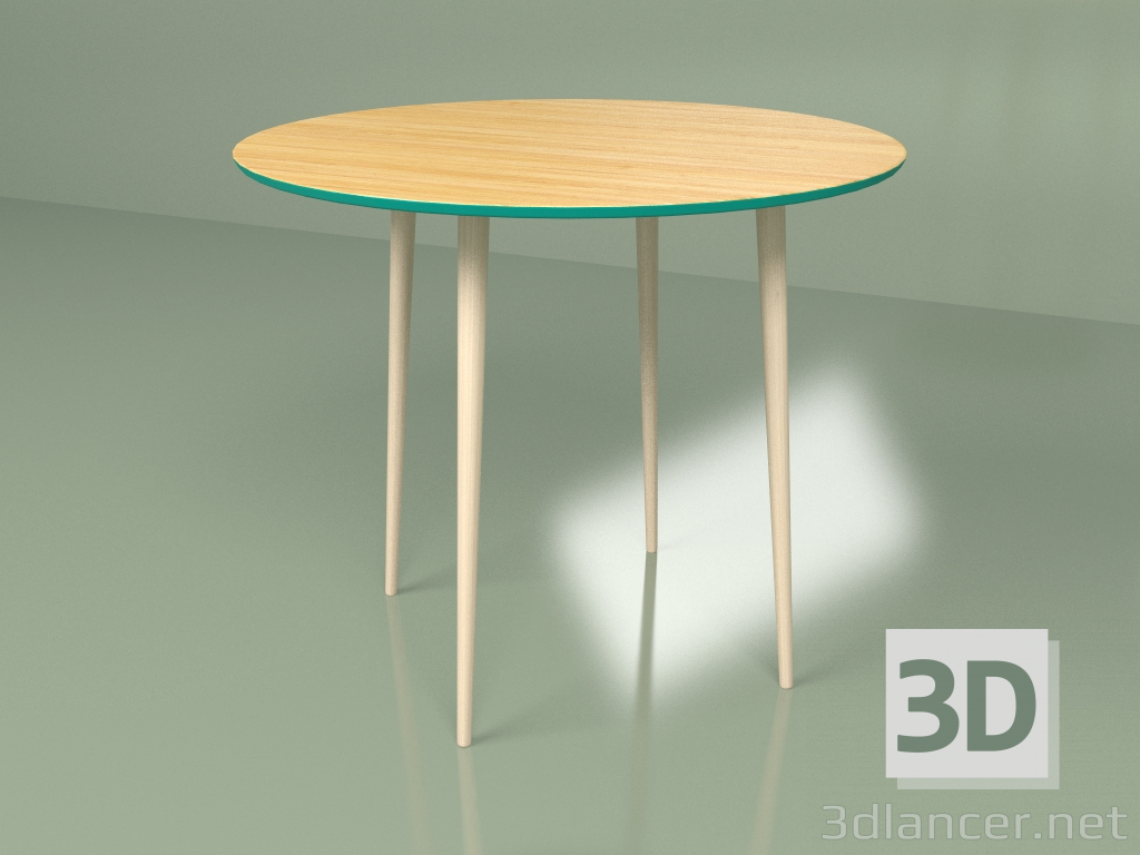 3D Modell Küchentisch Sputnik 90 cm Furnier (türkis) - Vorschau