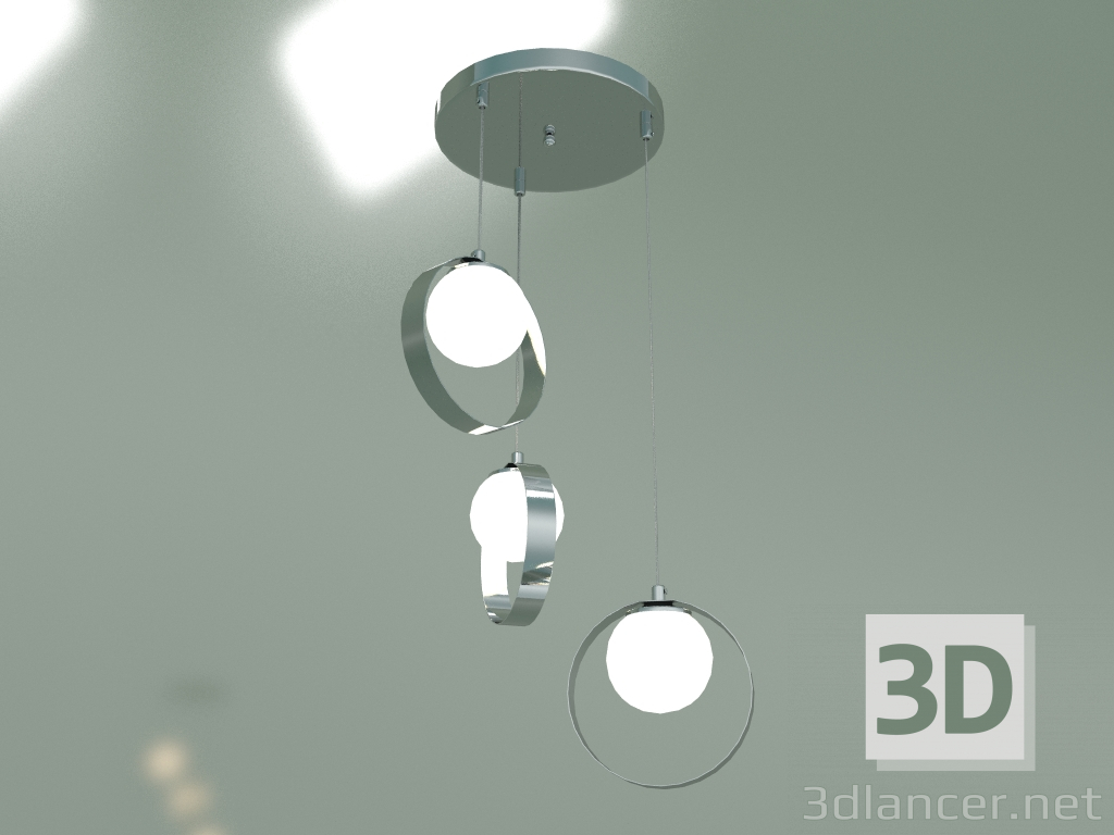 Modelo 3d Candeeiro suspenso Dublin 50205-3 (cromo) - preview