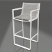 3d model Stool with a high back and armrests (White) - preview