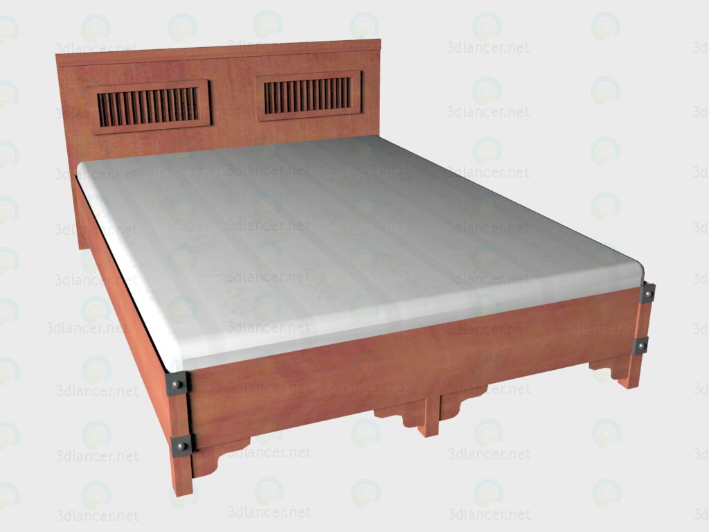 3d model Cama doble 140x200 - vista previa