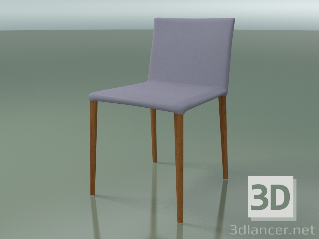 modello 3D Sedia 1707 (H 77-78 cm, con rivestimento in pelle, effetto teak L23) - anteprima