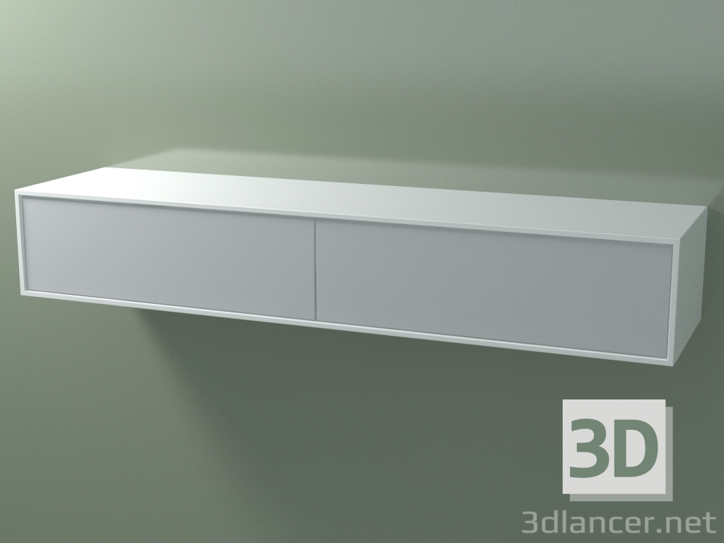 3d model Caja doble (8AUFAA02, Glacier White C01, HPL P03, L 144, P 36, H 24 cm) - vista previa