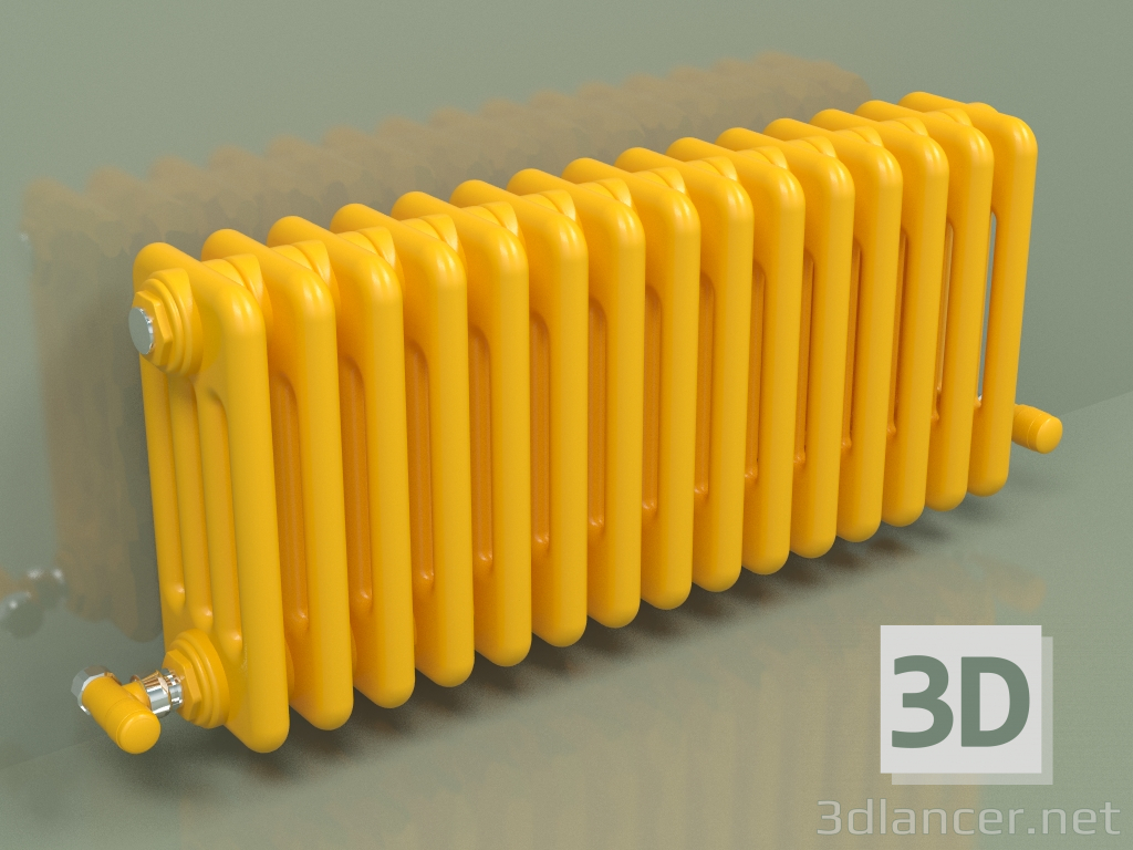 3d model Radiador TESI 4 (H 300 15EL, Amarillo melón - RAL 1028) - vista previa