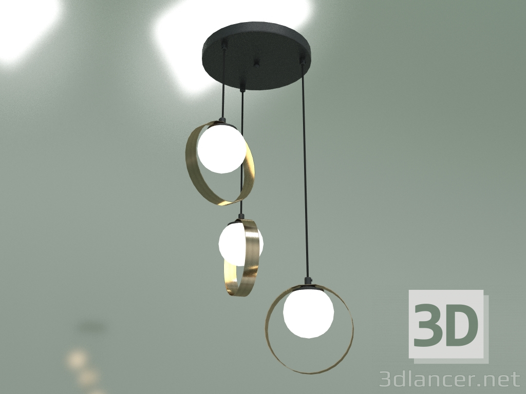 Modelo 3d Lustre pendente Dublin 50205-3 (preto-bronze) - preview