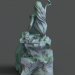 3d Mermaid on the stone model buy - render