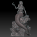 3d Mermaid on the stone model buy - render