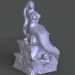 3d Mermaid on the stone model buy - render