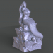 3d Mermaid on the stone model buy - render