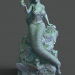 3d Mermaid on the stone model buy - render