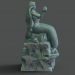 3d Mermaid on the stone model buy - render