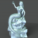 3d Mermaid on the stone model buy - render