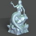 3d Mermaid on the stone model buy - render