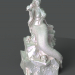 3d Mermaid on the stone model buy - render