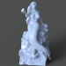 3d Mermaid on the stone model buy - render