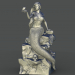 3d Mermaid on the stone model buy - render