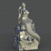 3d Mermaid on the stone model buy - render