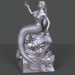 3d Mermaid on the stone model buy - render