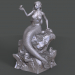 3d Mermaid on the stone model buy - render