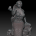 3d Mermaid on the stone model buy - render