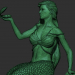 3d Mermaid on the stone model buy - render