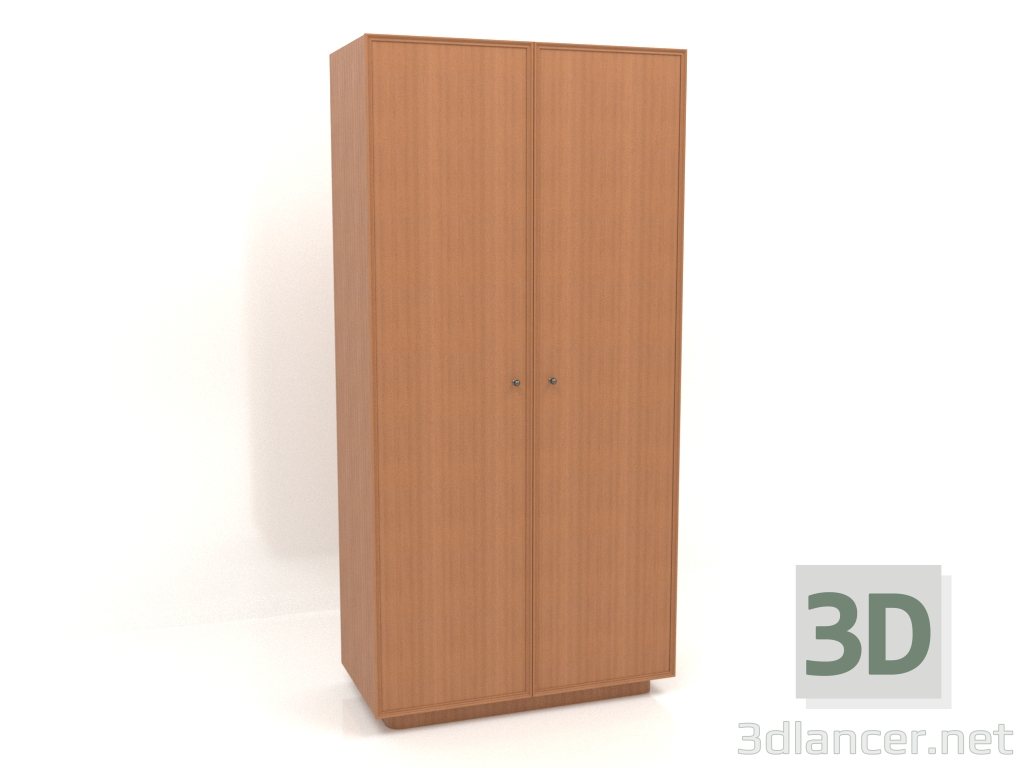 modello 3D Armadio L 04 (1005x501x2066, rosso legno) - anteprima