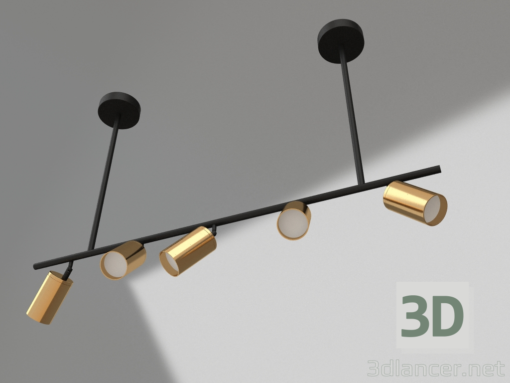 3d model Chandelier Kaiko black, bronze (07615-5) - preview