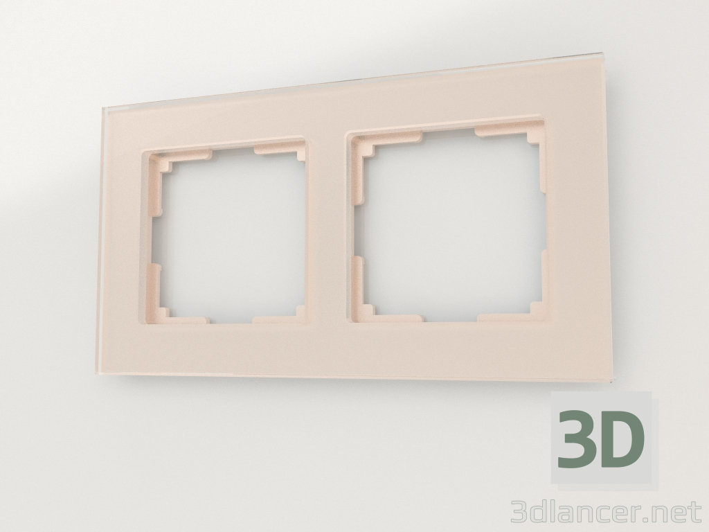 3D modeli 2 yazı için çerçeve Favorit (şampanya) - önizleme