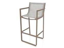 Tabouret avec dossier haut et accoudoirs (Bronze)