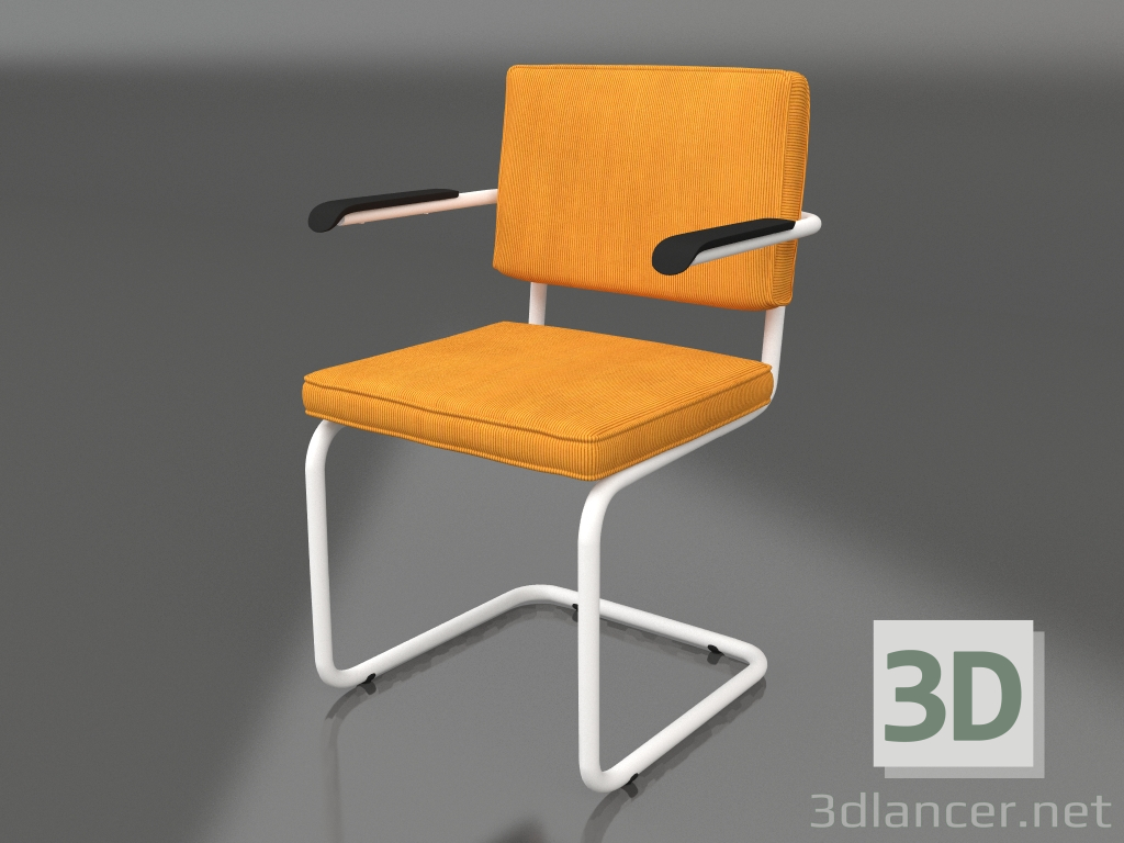 3d model Ridge Rib Armchair (Yellow) - preview