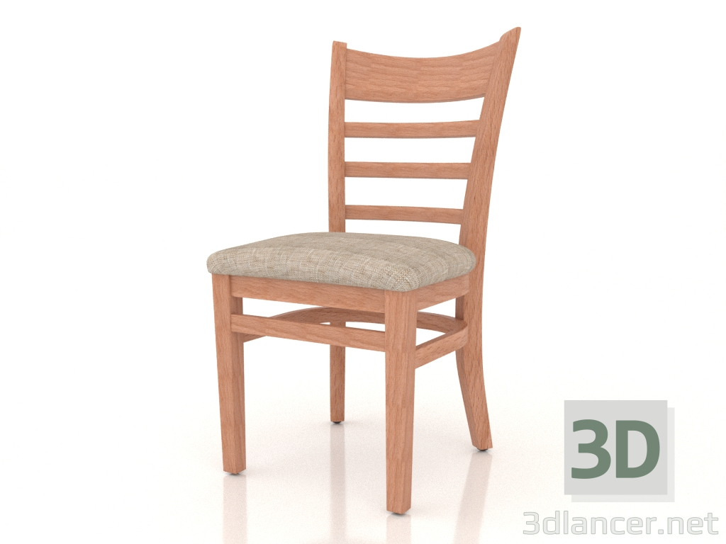 modèle 3D Chaise Oxford (hêtre naturel) - preview