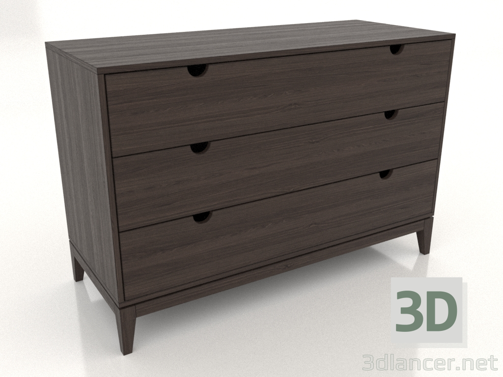 3D modeli Şifonyer 1200x500 mm (küllü ceviz) - önizleme