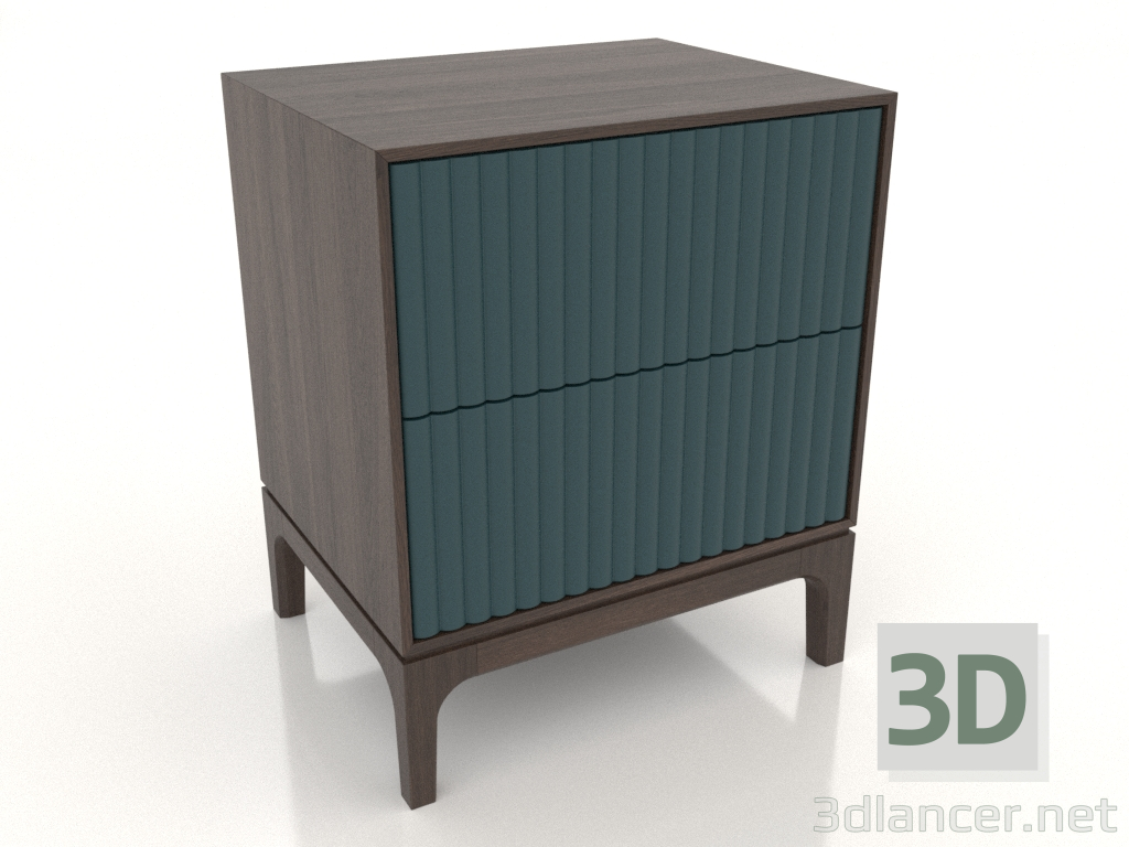 Modelo 3d Mesa de cabeceira FARGO 2 gavetas com frentes fresadas (onda do mar, carvalho escuro, opção 4) - preview