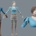 modèle 3D de Fille de dessin animé Low-poly acheter - rendu