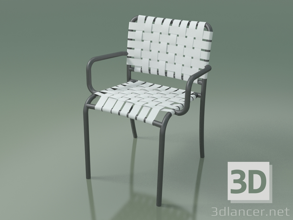 modello 3D Poltroncina impilabile per esterni InOut (824, alluminio laccato grigio) - anteprima